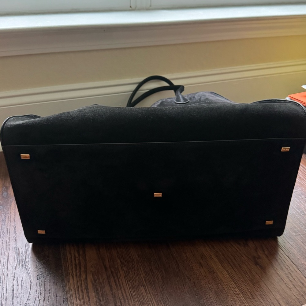 The Row Soft Margaux 17 Bag in Black Suede - Picture 8 of 9